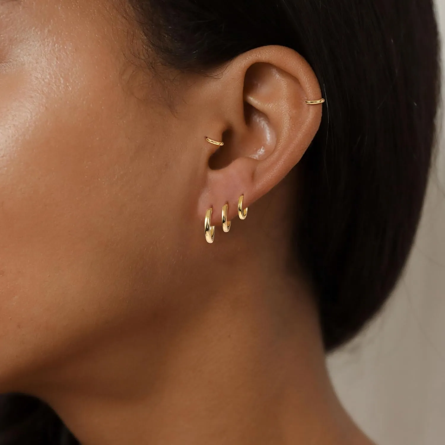 Hoop Earrings for Women, 14k Dainty Gold Earrings Set Small Hoop Earrings for Women Hypoallergenic Earring Sets for Multiple Piercing Trendy CZ Gold Earrings Set Gold Jewelry Gifts