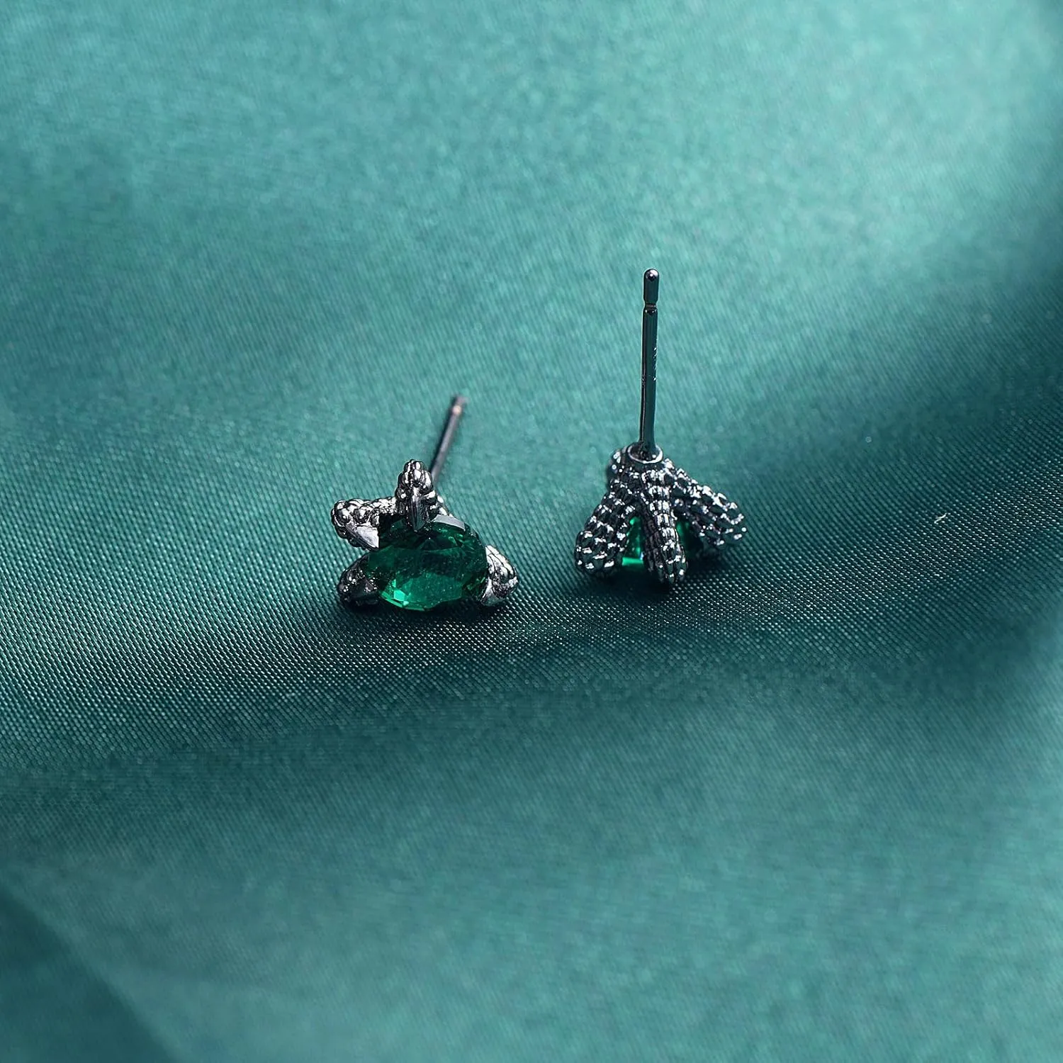 Hopply S925 Sterlings Silver Dragon Claw Stud Earrings,Hypoallergenic Cubic Zirconia Screw Back Mens Earrings Jewelry for Women