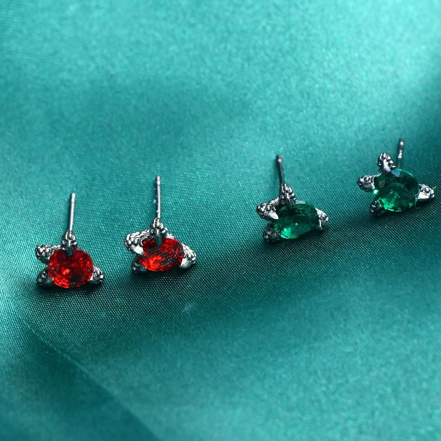 Hopply S925 Sterlings Silver Dragon Claw Stud Earrings,Hypoallergenic Cubic Zirconia Screw Back Mens Earrings Jewelry for Women