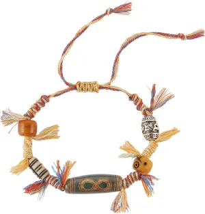 HZMAN Dzi Bead Tibetan Buddhism Bracelet for Men Women Adjustable Handmade Woven Bracelet Lucky Protection String Bracelets Jewelry Gift