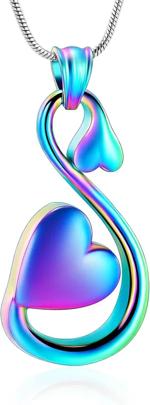 Infinity Heart Urn Necklace for Ashes Cremation Jewelry for Women Men Stainless Steel Memorial Necklaces Ash Holder for Human Pets Keepsake Jewelry for Loved Ones with Fill Tool