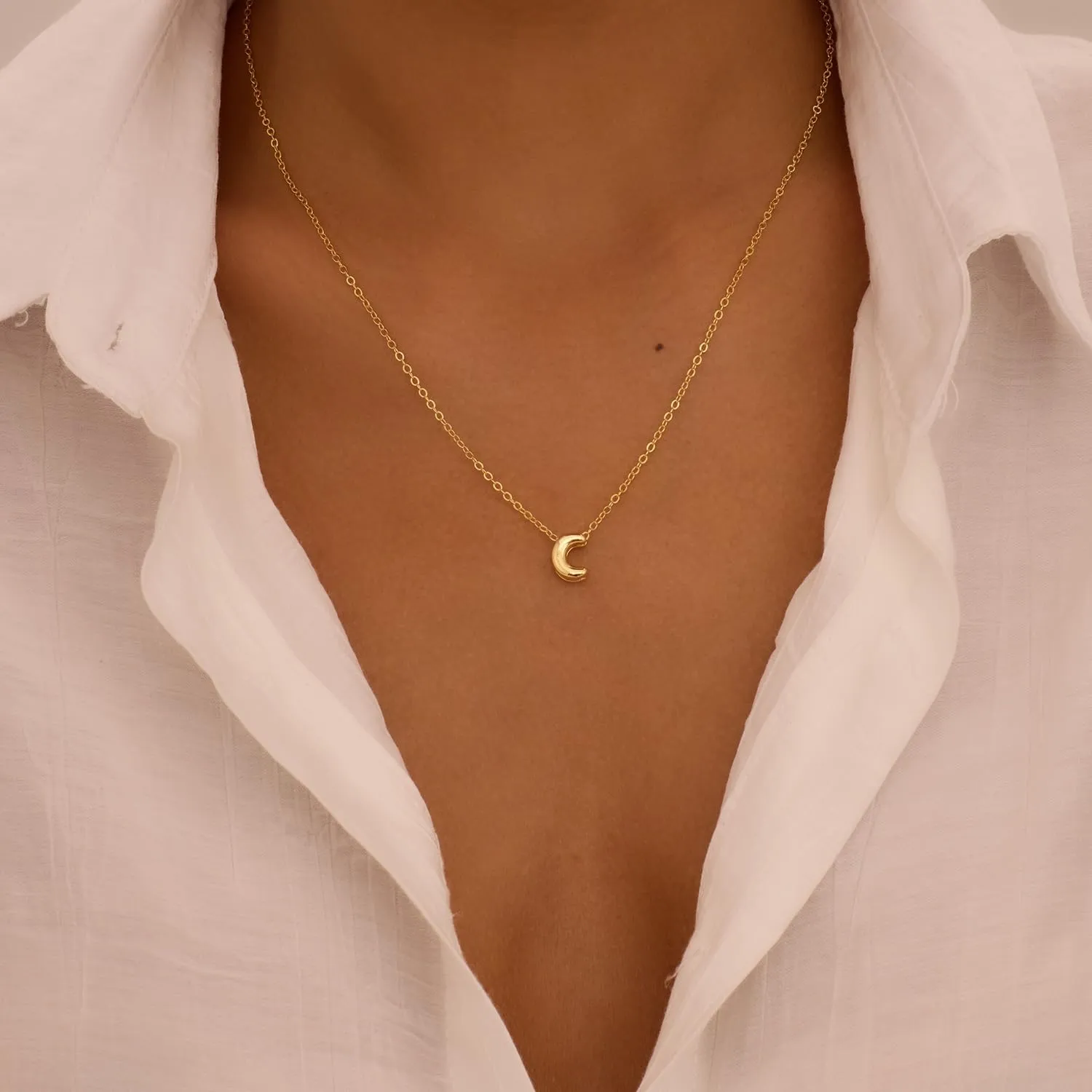 Initial Necklaces for Women Bubble Gold Silver Letter Necklace Dainty Personalized Charm Pendant Name Necklace Cute Non Tarnish Fashion Accessories Teen Gift Trendy Stuff Jewelry Gifts
