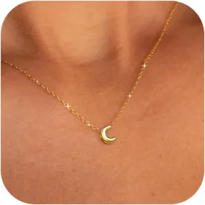 Initial Necklaces for Women Bubble Gold Silver Letter Necklace Dainty Personalized Charm Pendant Name Necklace Cute Non Tarnish Fashion Accessories Teen Gift Trendy Stuff Jewelry Gifts