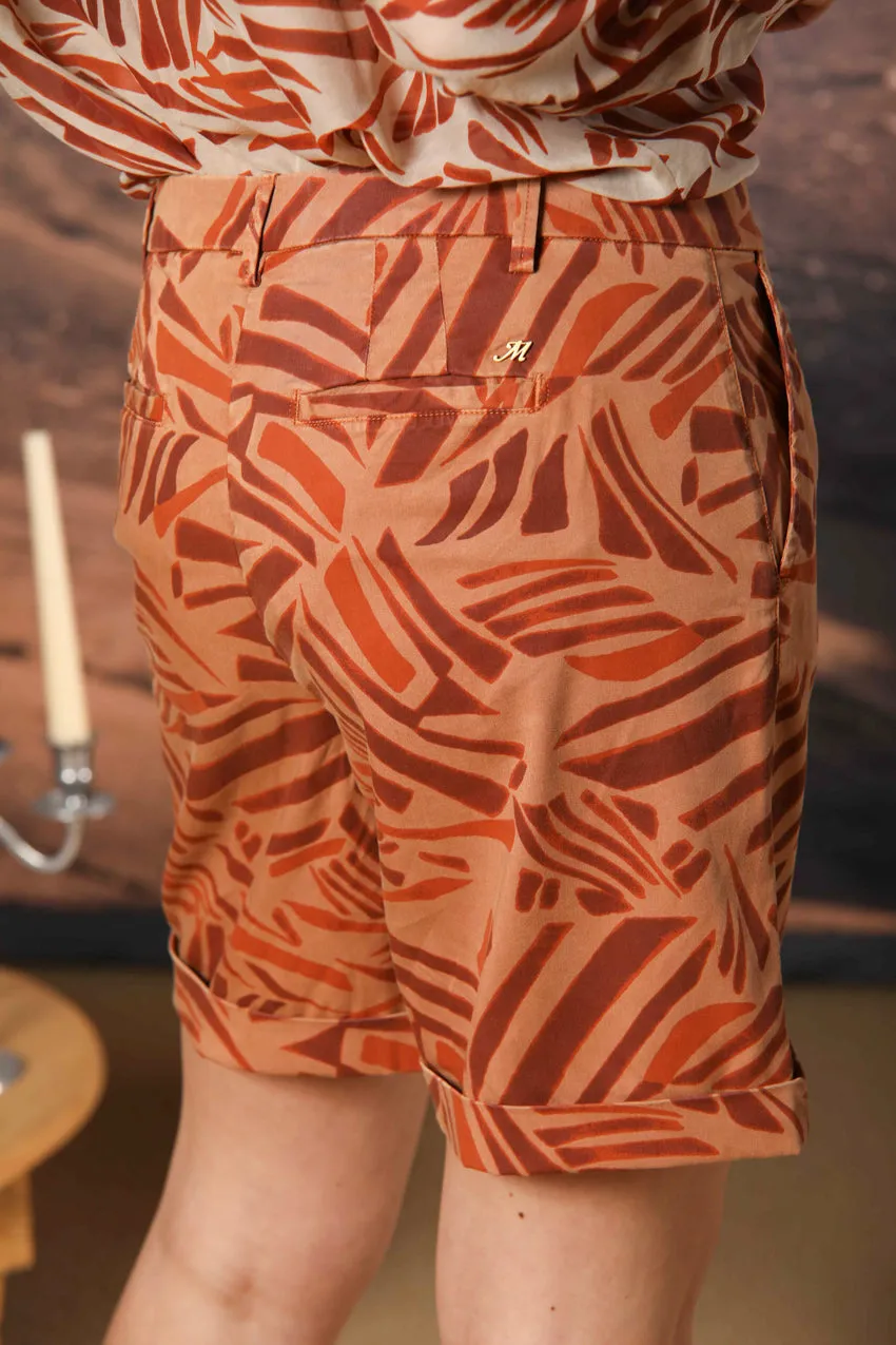 Jaqueline bermuda chino donna in twill con stampa geometrica slim fit