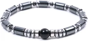 JBANS Hematite 486 Healing Stones Beaded Stretch Bracelet 2 size for men. Good Luck Therapy Bracelets. Strong Elastic Sring
