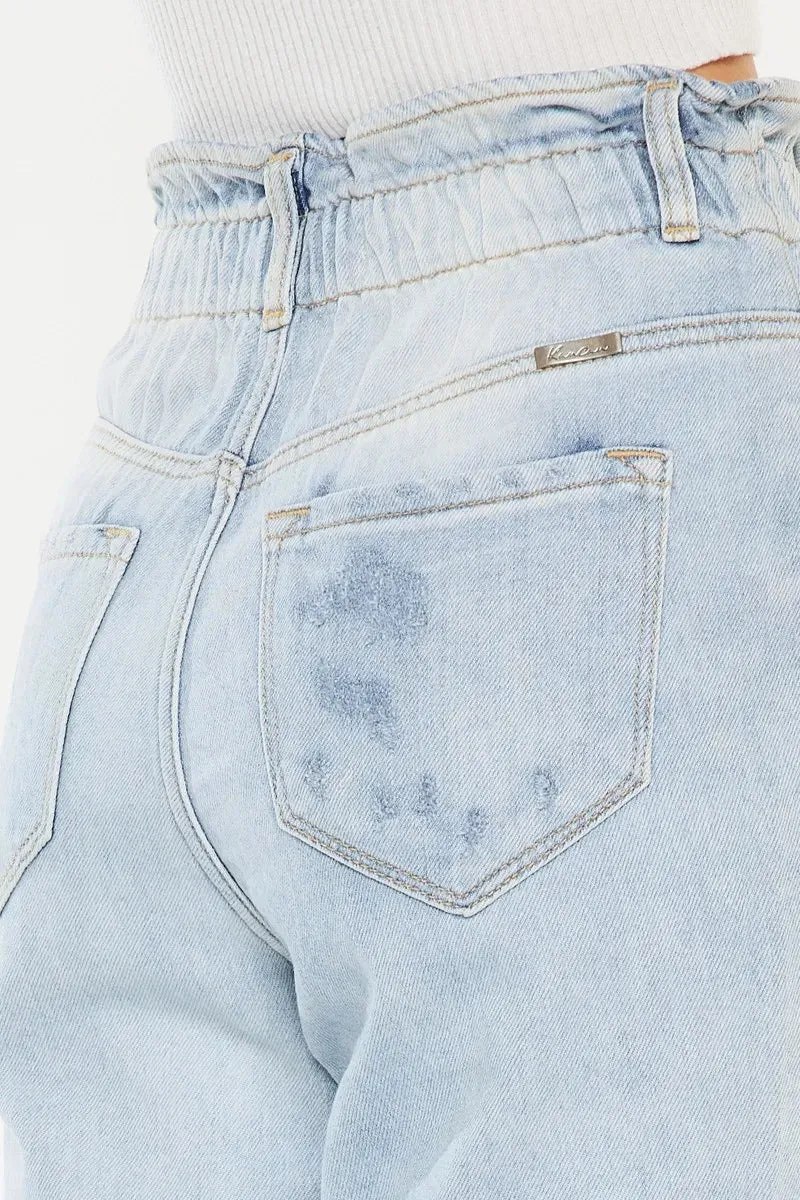 Kancan Open Pack Paperbag Mom Jeans