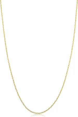 Kooljewelry 10k Yellow Gold Rope Chain Barely-There Necklace (0.7 mm, 0.9 mm, 1 mm or 1.3 mm) - Thin And Lightweight