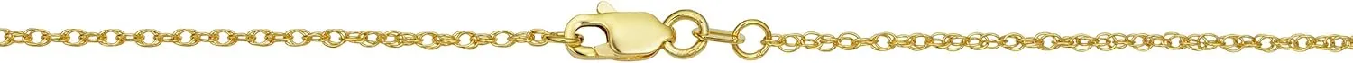 Kooljewelry 10k Yellow Gold Rope Chain Barely-There Necklace (0.7 mm, 0.9 mm, 1 mm or 1.3 mm) - Thin And Lightweight
