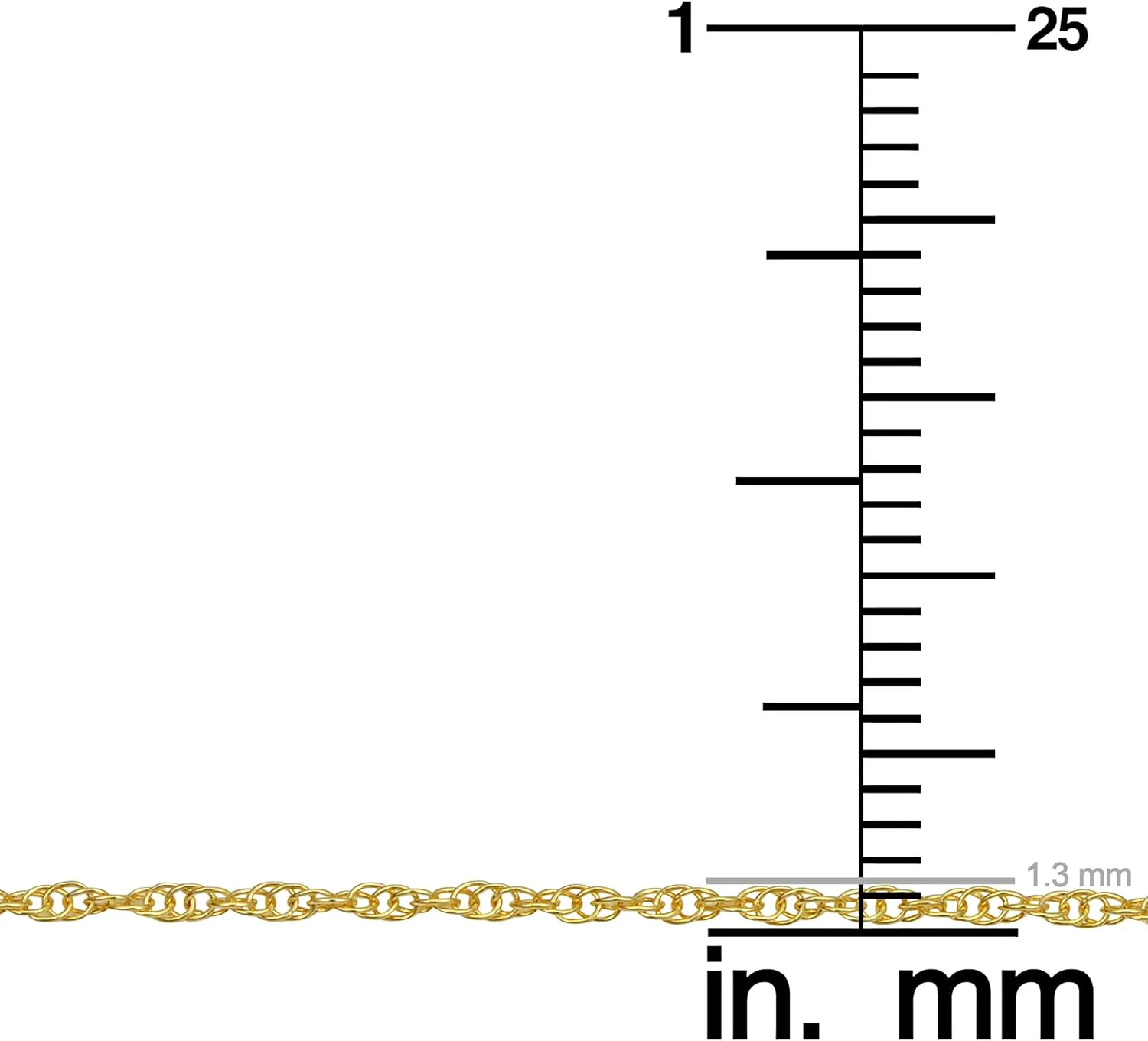 Kooljewelry 10k Yellow Gold Rope Chain Barely-There Necklace (0.7 mm, 0.9 mm, 1 mm or 1.3 mm) - Thin And Lightweight
