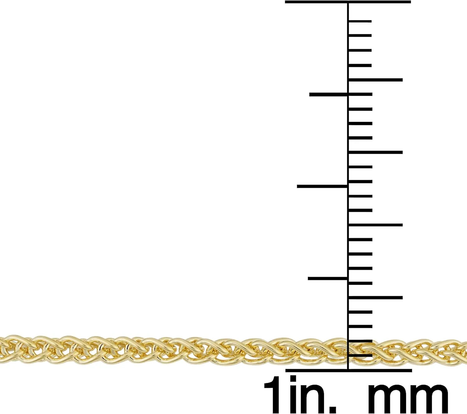 KoolJewelry 14k Yellow Gold Filled 2.5 mm Round Wheat Chain Necklace Unisex Jewelry for Men and Women