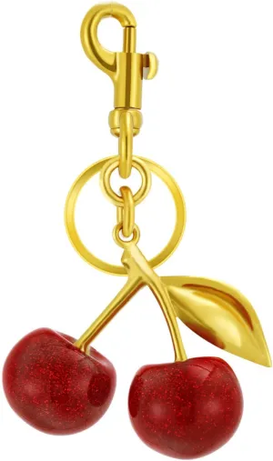 Lavie&Camus Cherry Bag Charm, Purse Charms Keychain with Key Ring and Clip, Glitter Charms Accessory for Women, Girls