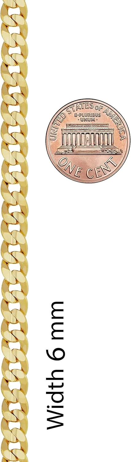LIFETIME JEWELRY Cuban Link Chain Necklace 24k Gold Plated for Men and Women (6mm & 9.5mm)