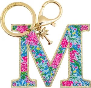 Lilly Pulitzer Leatherette Initial Keychain, Letter Bag Charm for Women