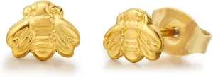 Limerencia Hypoallergenic G23 Pure Titanium Earrings Little Bee Studs, F136 Implant Grade Titanium Studs,Suitable for Women Sensitive Ears