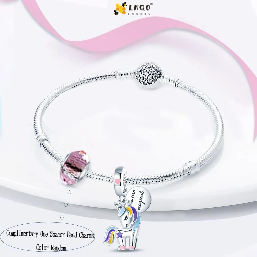 LNQOBU 925 Sterling Silver Charms Color-changing Chameleon Dangle Charms Beads Glow in the Dark Charms fits Charms Bracelets and Necklace Charms Jewelry Gift for Women