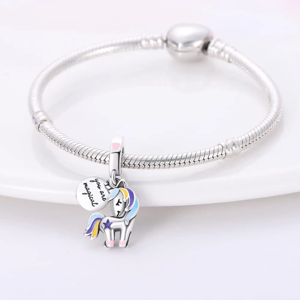 LNQOBU 925 Sterling Silver Charms Color-changing Chameleon Dangle Charms Beads Glow in the Dark Charms fits Charms Bracelets and Necklace Charms Jewelry Gift for Women