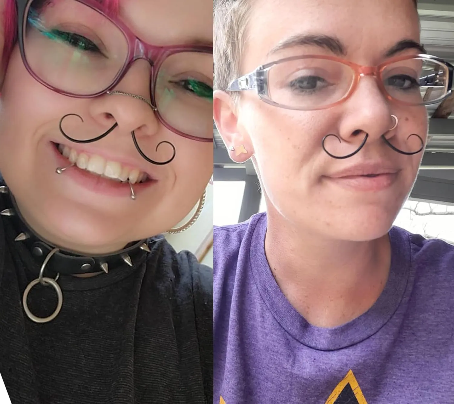 Longita Mustache Septum Ring Septum Rings Septum Jewelry Septum Rings 16g Septum Piercing Septum Pincher 16 Gauge Septum Nose Rings Mustache Nose Ring Septum Silver Gold Black