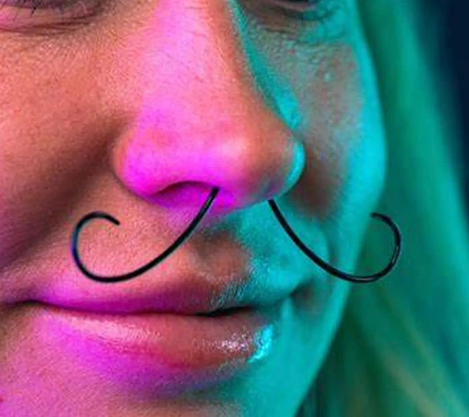 Longita Mustache Septum Ring Septum Rings Septum Jewelry Septum Rings 16g Septum Piercing Septum Pincher 16 Gauge Septum Nose Rings Mustache Nose Ring Septum Silver Gold Black