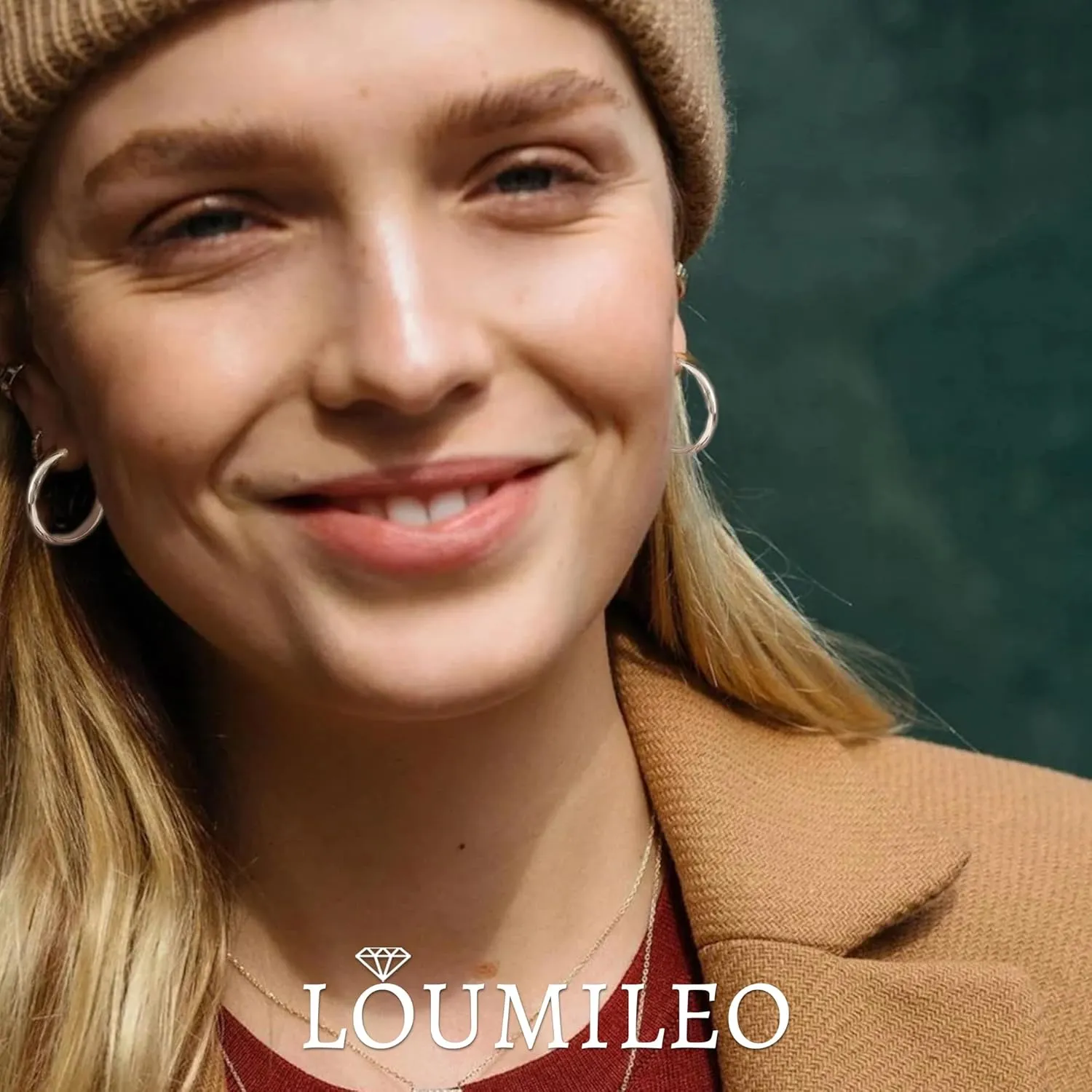LOUMILEO 4mm Wide Large Silver Hoop Earrings Lightweight 925 Sterling Silver Hoop Earrings for Women Hypoallergenic Big Thin Hoops Earring for Women 30/40/50/60/70MM