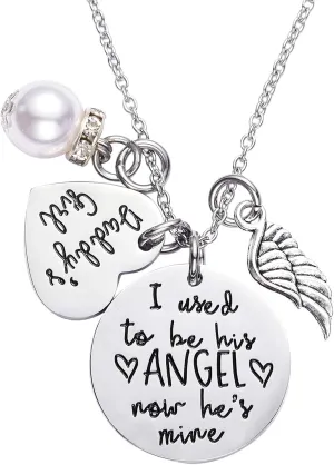 LParkin Sympathy Gifts for Loss of Father Necklaces Dad Memorial Gift for Daughter Stainless Steel Necklace Bereavement Condolence Gifts For Loss Loved One