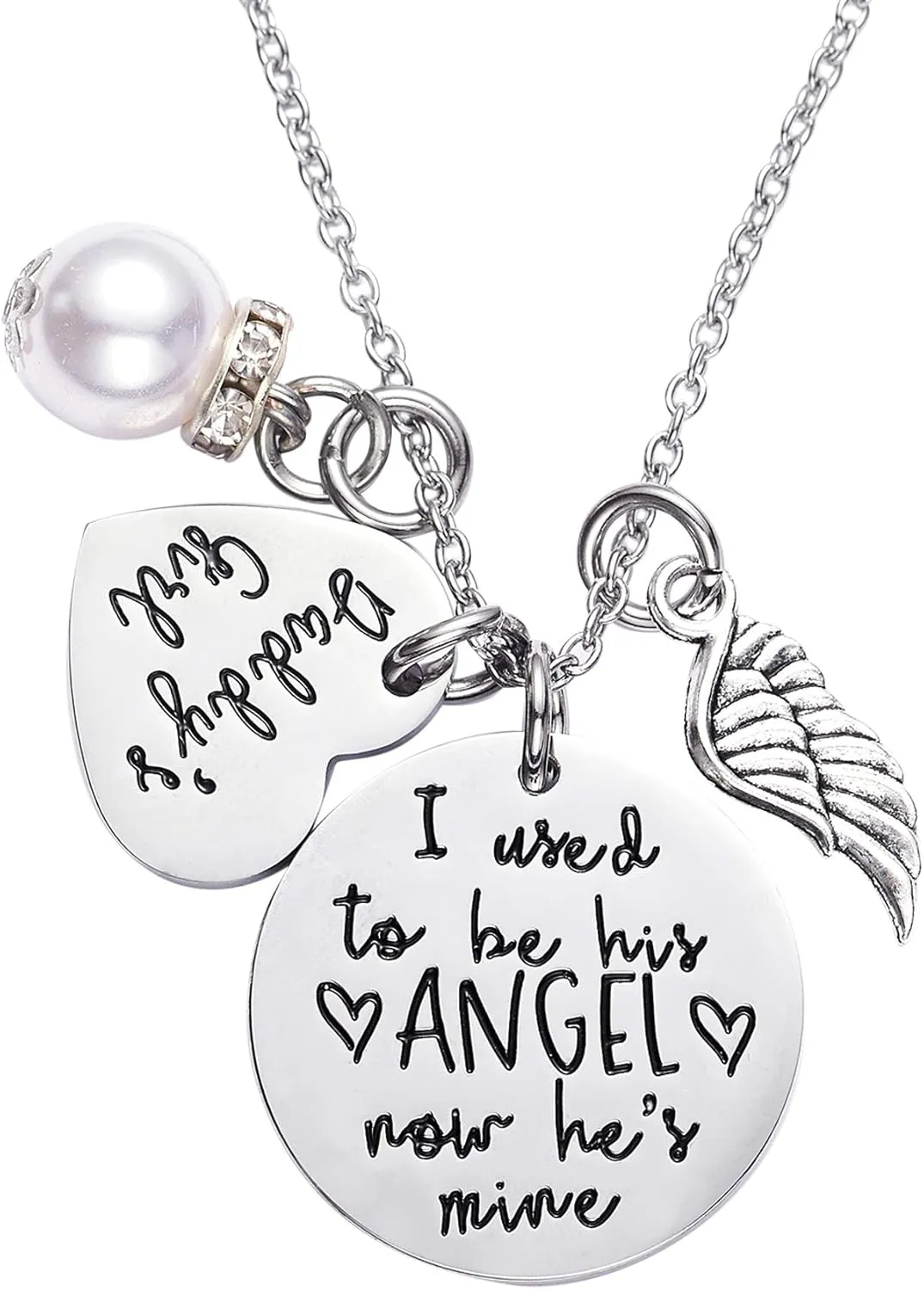 LParkin Sympathy Gifts for Loss of Father Necklaces Dad Memorial Gift for Daughter Stainless Steel Necklace Bereavement Condolence Gifts For Loss Loved One
