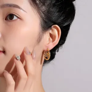 Luxury Gold Letter F Earrings for Women, Designer Statement Hoop Earrings for Lady Jewelry Gift