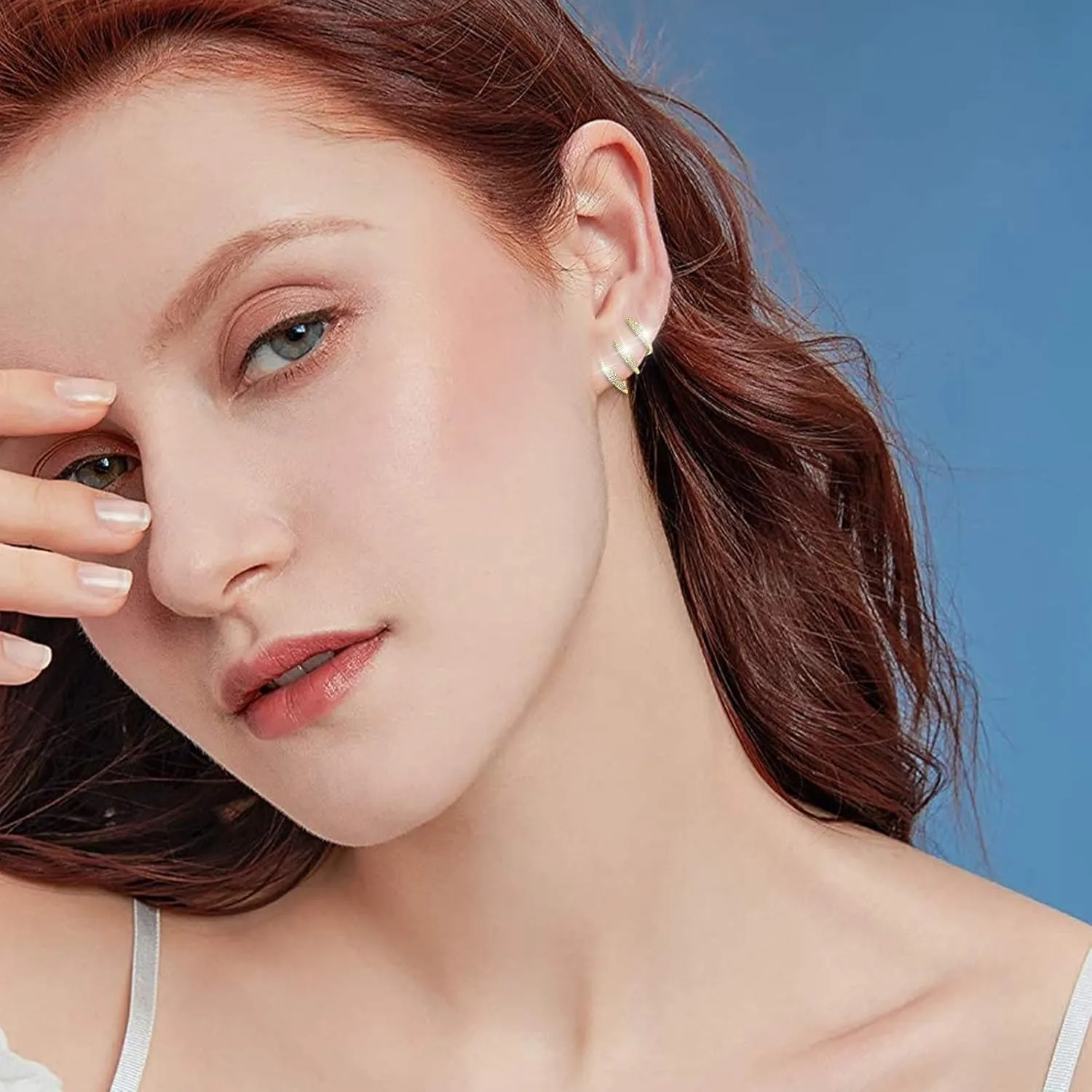 Luxury Trendy Minimalist Dainty Tiny Ear Wrap Cuff Piercing Studs Earrings Cuff Earrings (Gold, One Size)