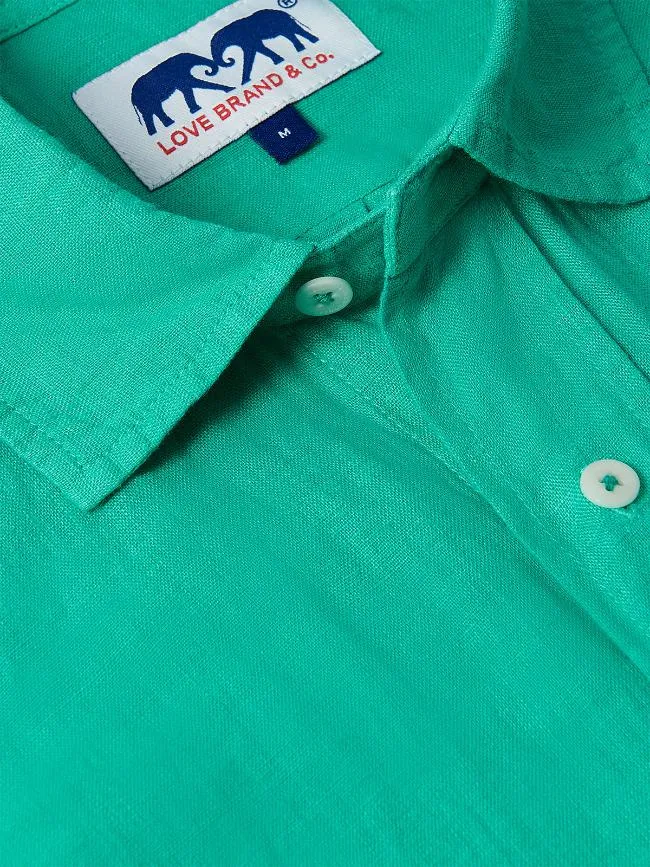 Men's Sicilian Green Abaco Linen Shirt