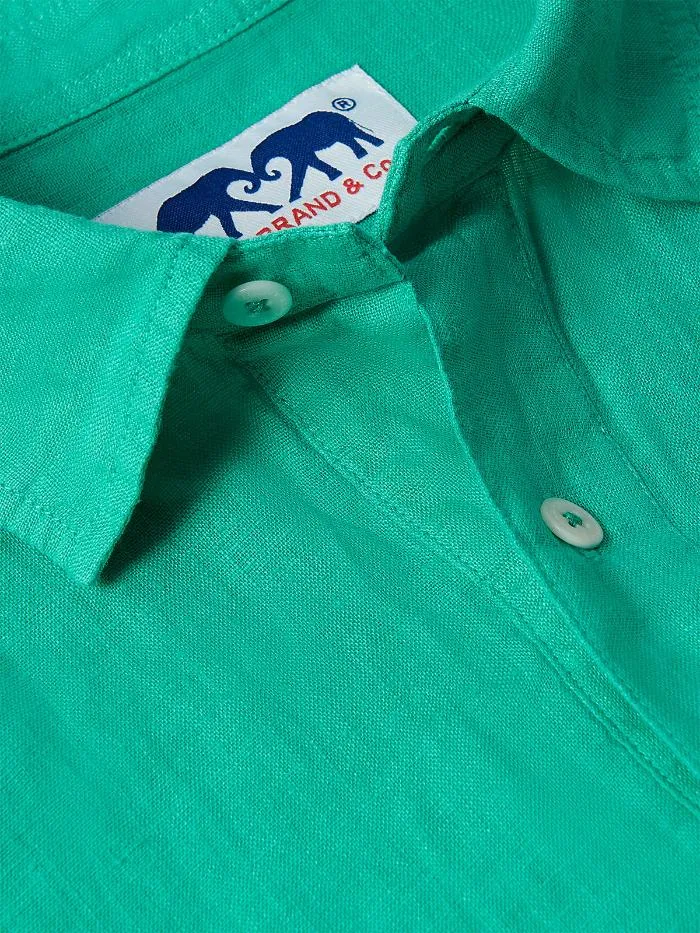 Men's Sicilian Green Hoffman Linen Shirt
