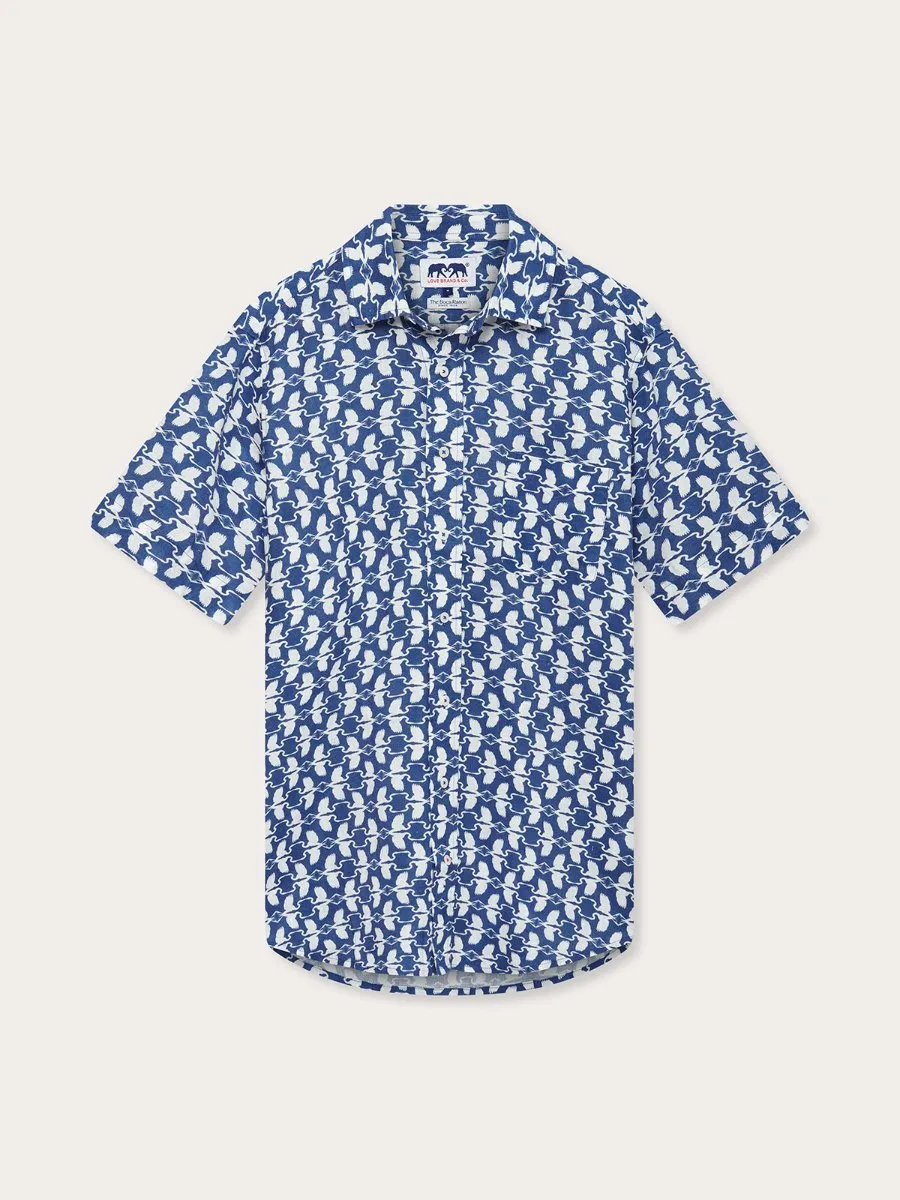 Men's White Heron Manjack Linen Shirt
