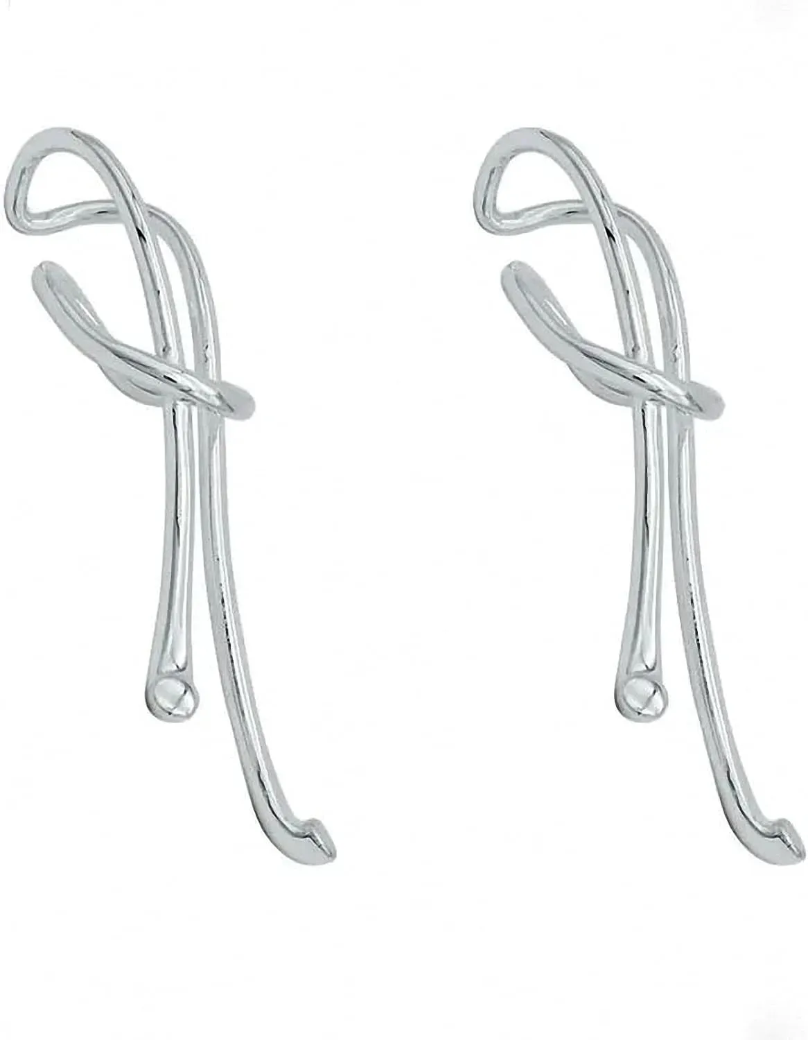Metal Irregular Double Lines Geometry Ear Hook Ear Bone Clip without Ear Hole Ear Cuff Hanging Earrings for Women Jewelry