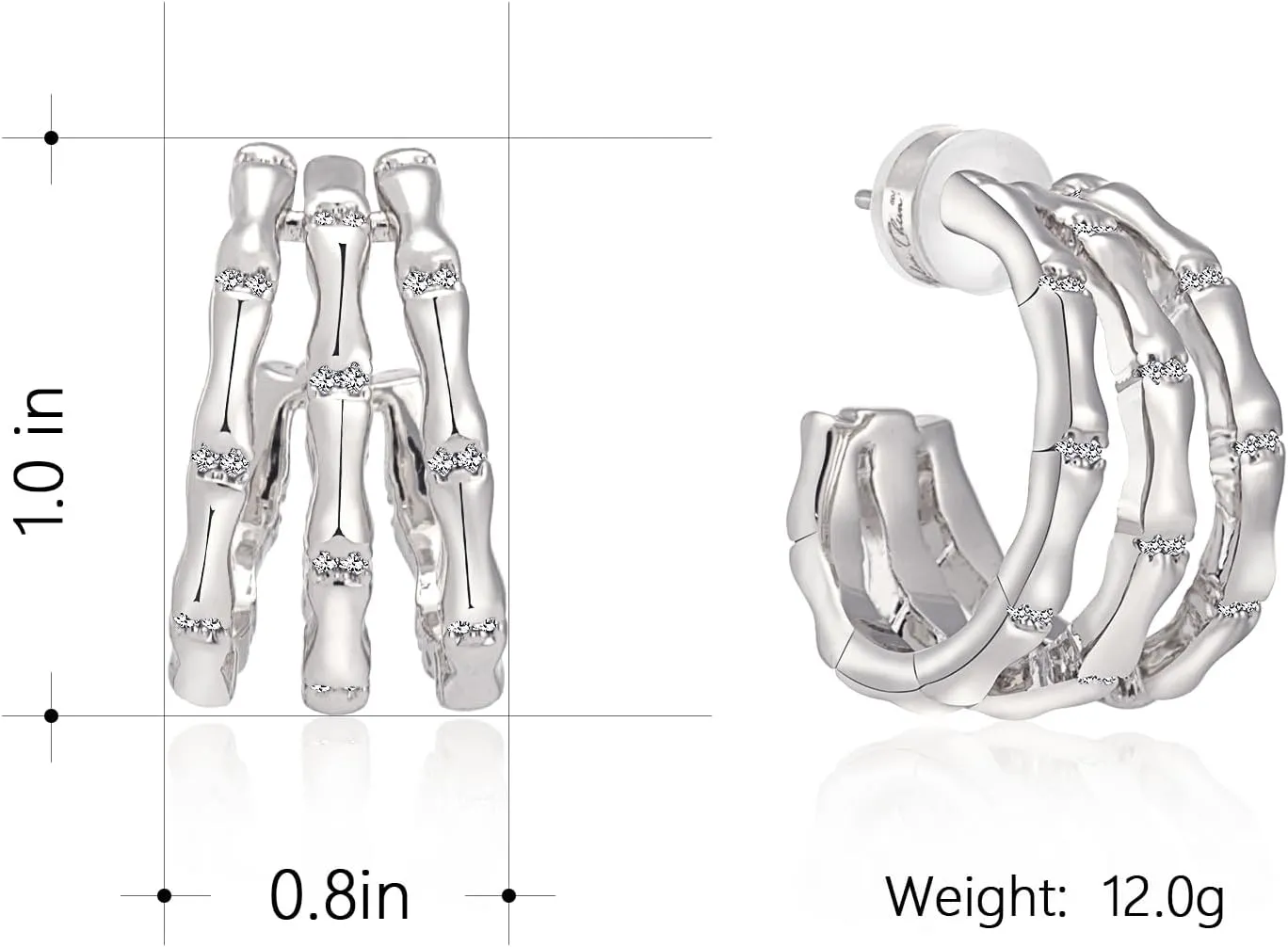 Milan Chiva 14K Gold Plated Post Twisted Huggie Hoops for Women Minimalist Open Earings Dome Jewelry