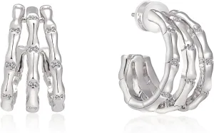 Milan Chiva 14K Gold Plated Post Twisted Huggie Hoops for Women Minimalist Open Earings Dome Jewelry