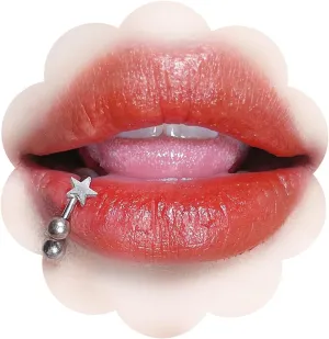 Minimalist Star Lip Rings Silver Statement Horseshoe Ring Gothic Round Ball Surgical Steel Nose Retro Punk Septum Ring Simple Helix Body Piercing Jewelry for Women Men