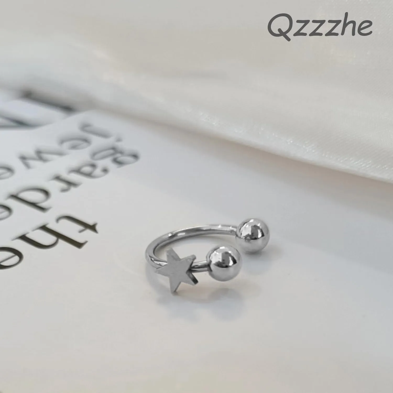 Minimalist Star Lip Rings Silver Statement Horseshoe Ring Gothic Round Ball Surgical Steel Nose Retro Punk Septum Ring Simple Helix Body Piercing Jewelry for Women Men