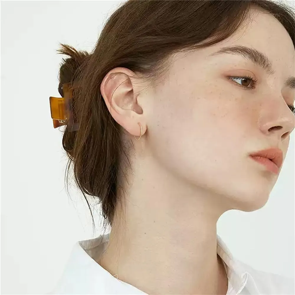 Minimalist Super Thin Wire 925 Sterling Silver Small Hoop Earrings for Women Teen Little Dainty Basketball Huggie Round Circle Hoops Hypoallergenic Hooped Fashion Jewelry Gifts Bff Daughter Her