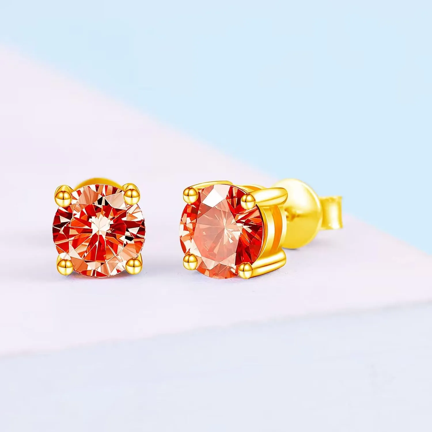 Moissanite Earrings2ct D Color VVS1 Clarity Solitaire Round Cut Earrings S925 Sterling Silver for Women Men Moissanite Stud Earrings
