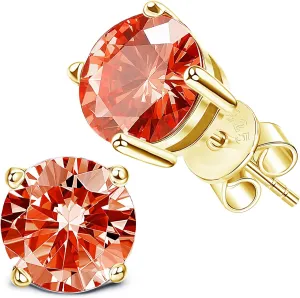 Moissanite Earrings2ct D Color VVS1 Clarity Solitaire Round Cut Earrings S925 Sterling Silver for Women Men Moissanite Stud Earrings