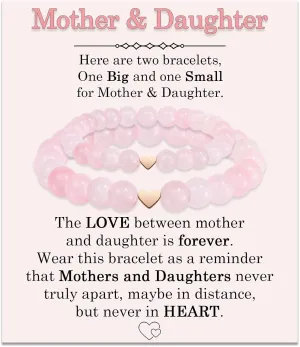 Mother Daughter Bracelets, Set of 2 Mommy And Me Mothers Day Gifts for Mom, Graduation First Day of Kindergarten Back to School Gifts for Daughter, Easter Christmas Stocking Stuffers Valentines