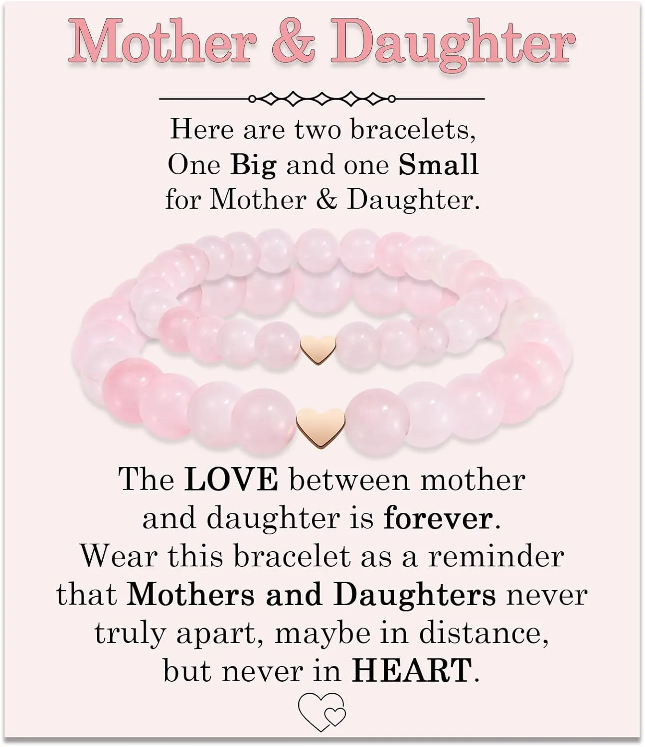Mother Daughter Bracelets, Set of 2 Mommy And Me Mothers Day Gifts for Mom, Graduation First Day of Kindergarten Back to School Gifts for Daughter, Easter Christmas Stocking Stuffers Valentines