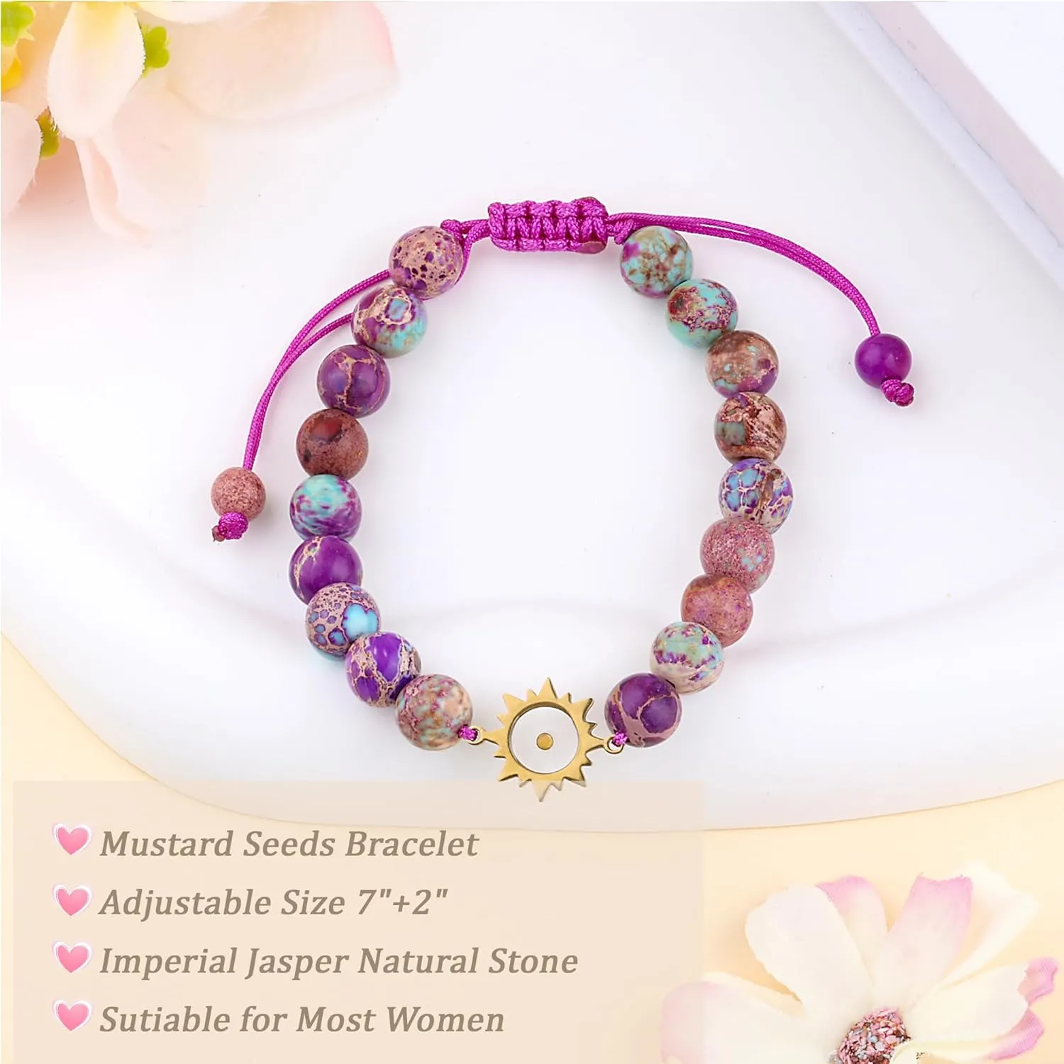 Mountains-Mustard Seed Bracelets for Women Faith Mustard Seed Jewelry Christian Easter Religious Confirmation Gifts for Teen Daughter Niece