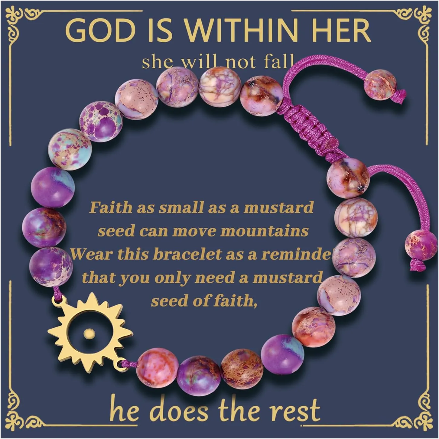 Mountains-Mustard Seed Bracelets for Women Faith Mustard Seed Jewelry Christian Easter Religious Confirmation Gifts for Teen Daughter Niece