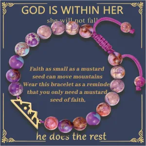 Mountains-Mustard Seed Bracelets for Women Faith Mustard Seed Jewelry Christian Easter Religious Confirmation Gifts for Teen Daughter Niece
