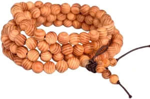 Natural Agathis Alba Kingwood 8mm 108 Mala Beads, Spiritual, Meditation Beads, Reiki, Japa Mala, Buddhist Prayer Beads, Yoga Bracelet, healing beads LKMALA-RRGU-2613