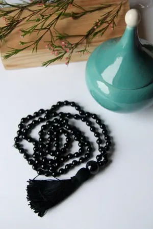 Natural Black Mala 8mm 108 Mala Beads, Spiritual, Meditation Beads, Reiki, Japa Mala, Buddhist Prayer Beads, Yoga Bracelet, healing beads LKMALA-RRGU-2552