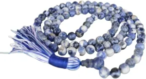 Natural Blue Sodalite 8mm 108 Mala Beads, Spiritual, Meditation Beads, Reiki, Japa Mala, Buddhist Prayer Beads, Yoga Bracelet, healing beads LKMALA-RRGU-1768