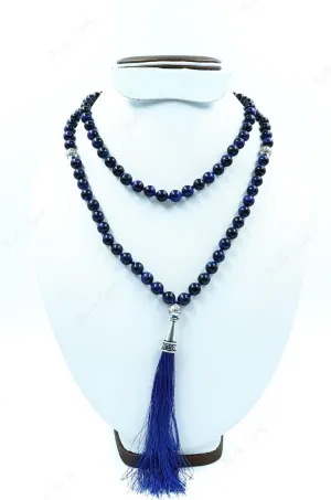 Natural Blue Tiger's Eye 8mm 108 Mala Beads, Spiritual, Meditation Beads, Reiki, Japa Mala, Buddhist Prayer Beads, Yoga Bracelet, healing beads LKMALA-RRGU-2777