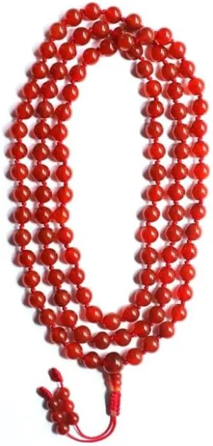 Natural Carnelian 6mm 108 Mala Beads, Spiritual, Meditation Beads, Reiki, Japa Mala, Buddhist Prayer Beads, Yoga Bracelet, healing beads LKMALA-RRGU-658