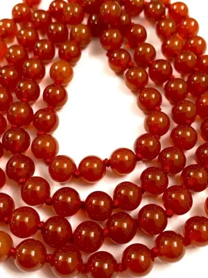 Natural Carnelian 8mm 108 Mala Beads, Spiritual, Meditation Beads, Reiki, Japa Mala, Buddhist Prayer Beads, Yoga Bracelet, healing beads LKMALA-RRGU-264