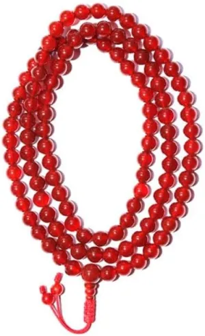 Natural Carnelian 8mm 108 Mala Beads, Spiritual, Meditation Beads, Reiki, Japa Mala, Buddhist Prayer Beads, Yoga Bracelet, healing beads LKMALA-RRGU-954